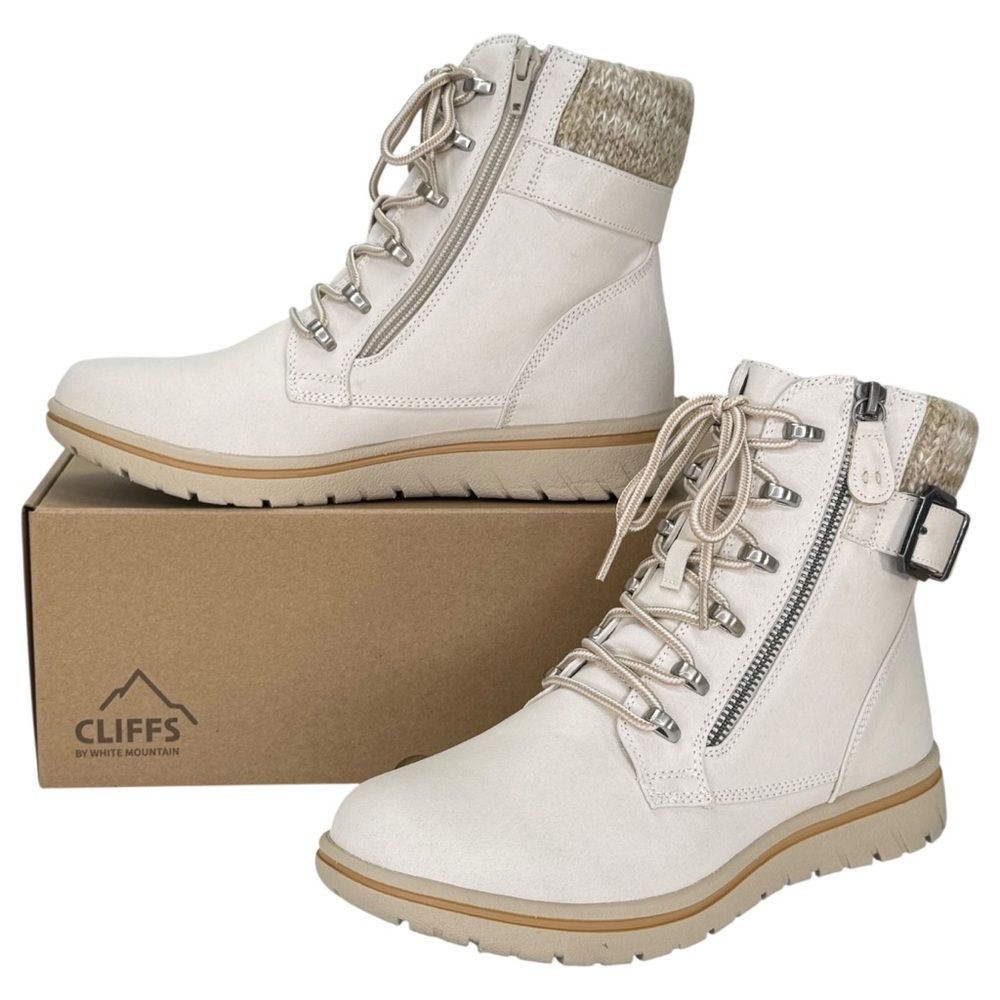 Cliffs by White Mountain Hearten Off White Womens Ankle Boots Size 9M - Picture 2 of 14